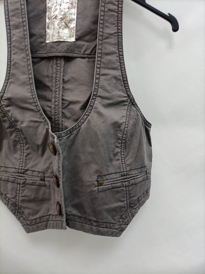 SPRINGFIELD. Chaleco gris denim T.40(s/m)