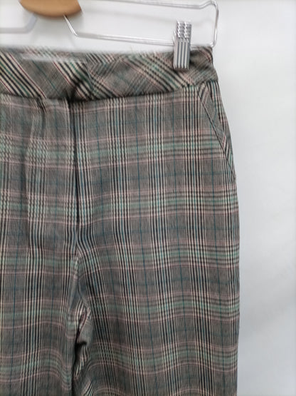 MANGO. Pantalón gris cuadros T.34