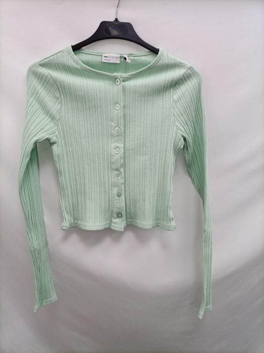 ASOS. Top verde canalé T.36
