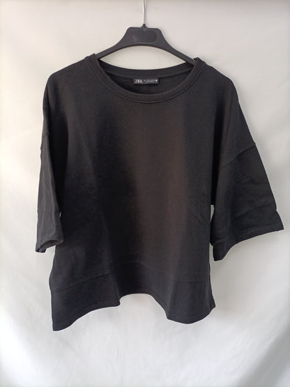 ZARA. Black loose-fitting T-shirt Tl
