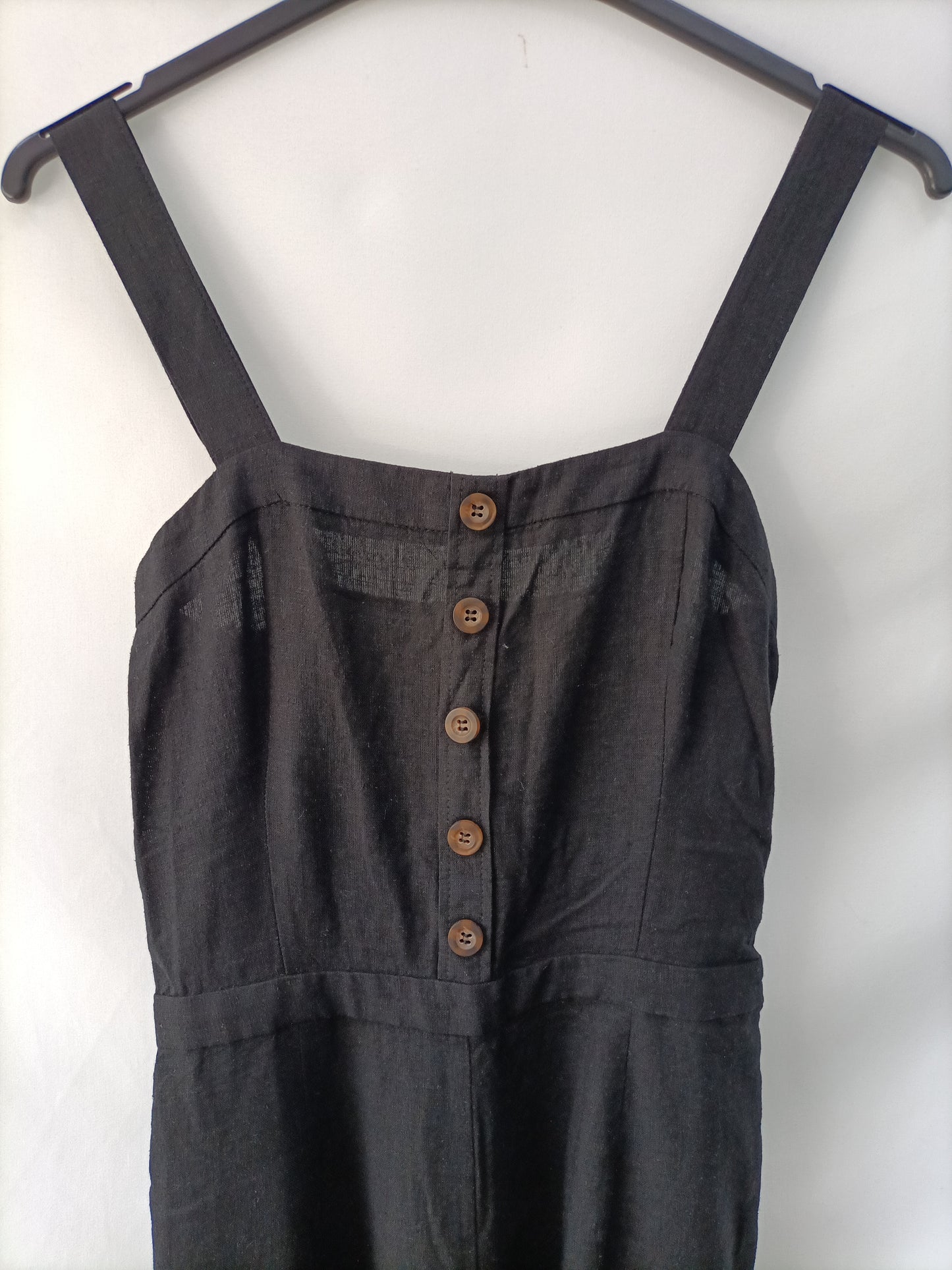 ZARA. Mono lino negro T.xs