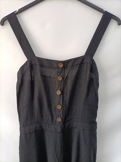 ZARA. Mono lino negro T.xs