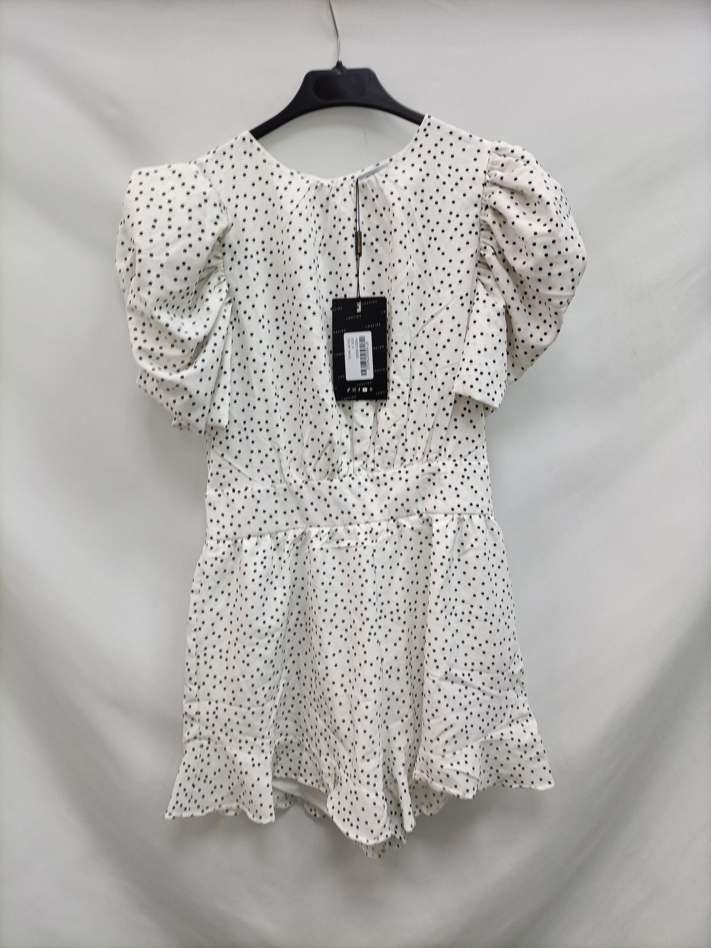 LOAVIES. White polka dot Ts jumpsuit