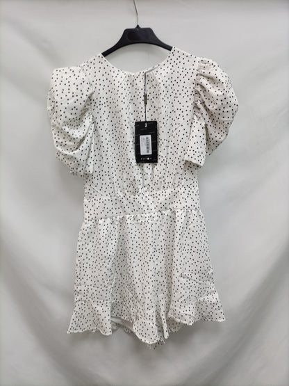 LOAVIES. White polka dot Ts jumpsuit