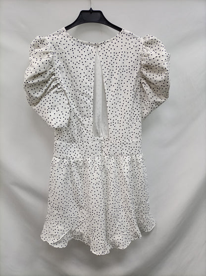 LOAVIES. White polka dot Ts jumpsuit