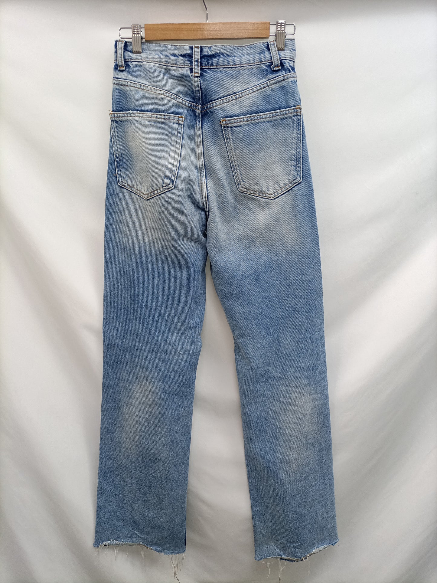 ZARA.Wide-leg ripped trousers S.34