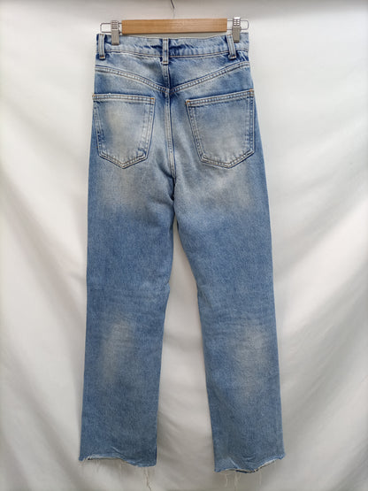 ZARA.Wide-leg ripped trousers S.34