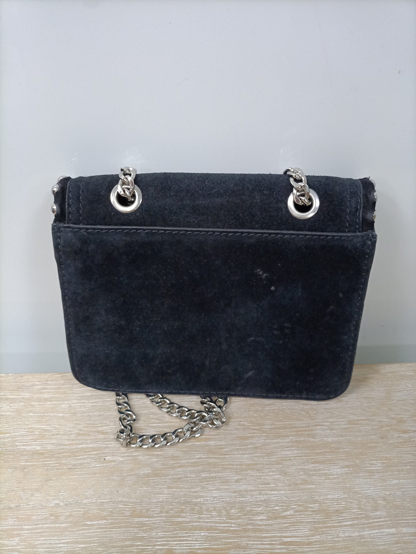 ZARA. Black waxed bag