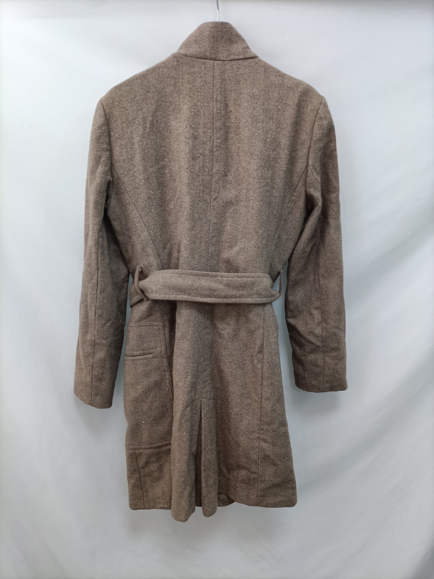 ZARA. Abrigo espigs beige T.l