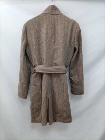 ZARA. Abrigo espigs beige T.l