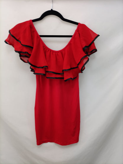 OTHERS. Red dress/top with ruffles Ts/m