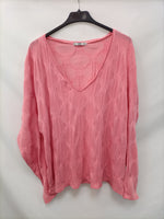 ZARA. Camiseta rosa textura T.l