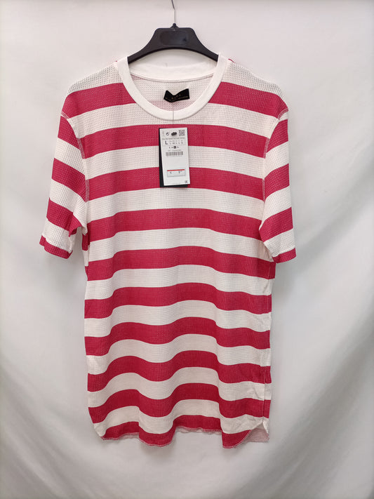 ZARA. Camiseta de rayas T.l