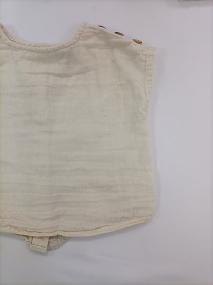 KIABI. Beige button-down blouse, size 18 months