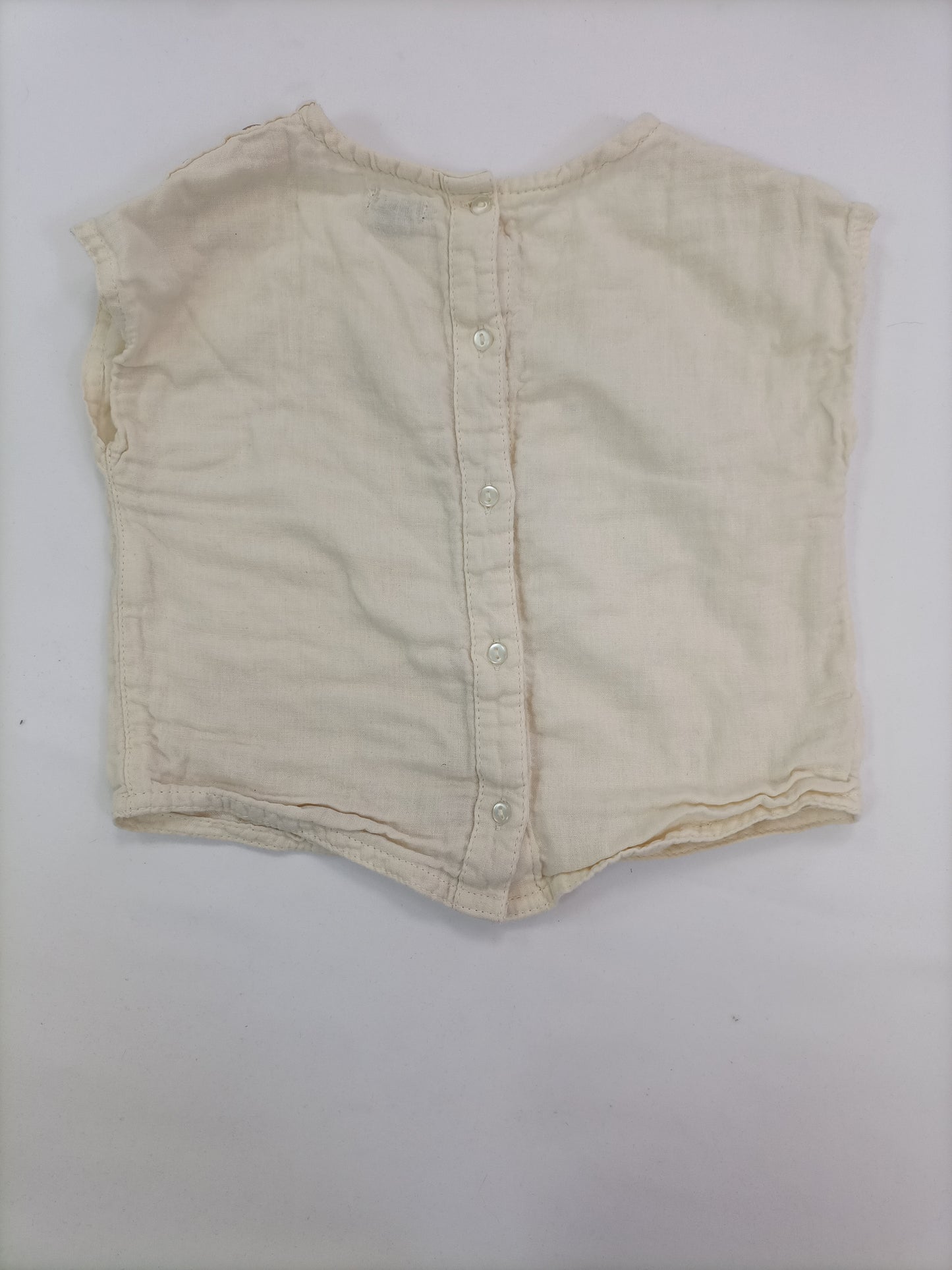 KIABI. Beige button-down blouse, size 18 months