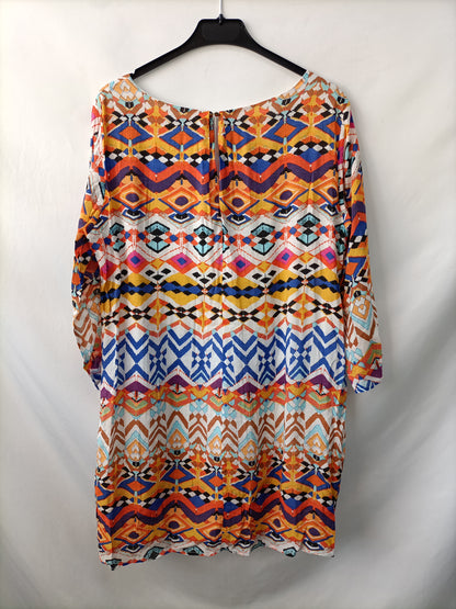 OTRAS.Vestido multiestampado T.L