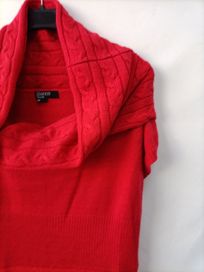 BLANCO. Vestido punto rojo T.m