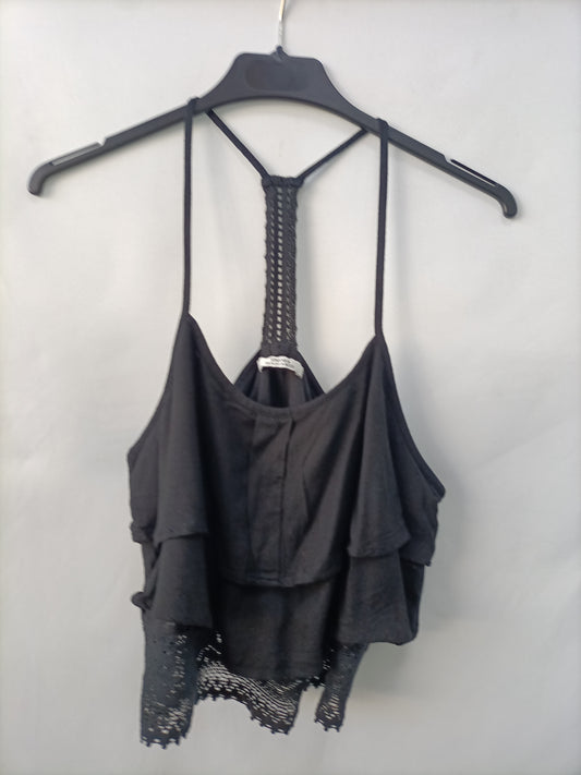 SHANA. Top negro encajes T.m