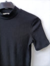 PULL&BEAR.  Top negro canalé T.m