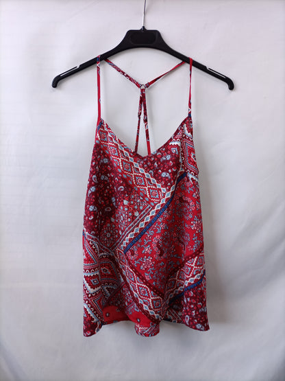 HOLLISTER. Red ethnic T-shirt top