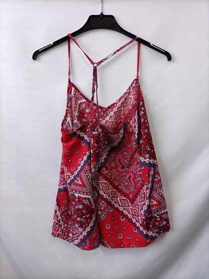 HOLLISTER. Red ethnic T-shirt top