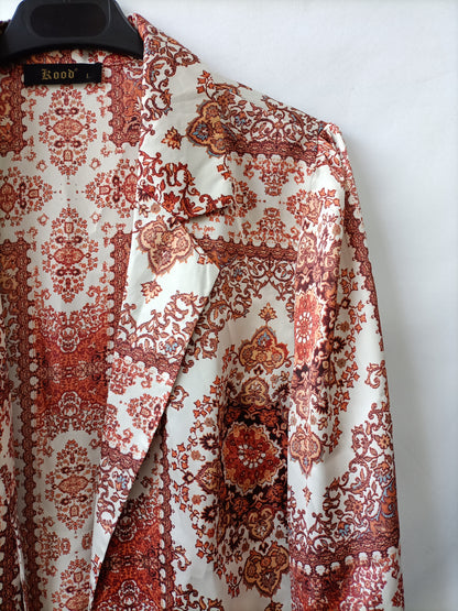 ROOD. Top blanco flores T.l