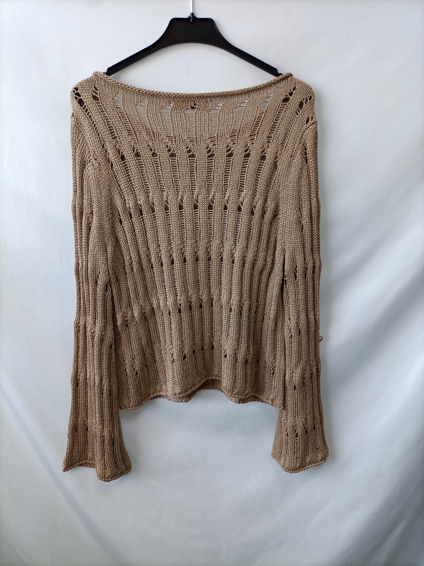 ZARA. Jersey Beige troquelado T.s