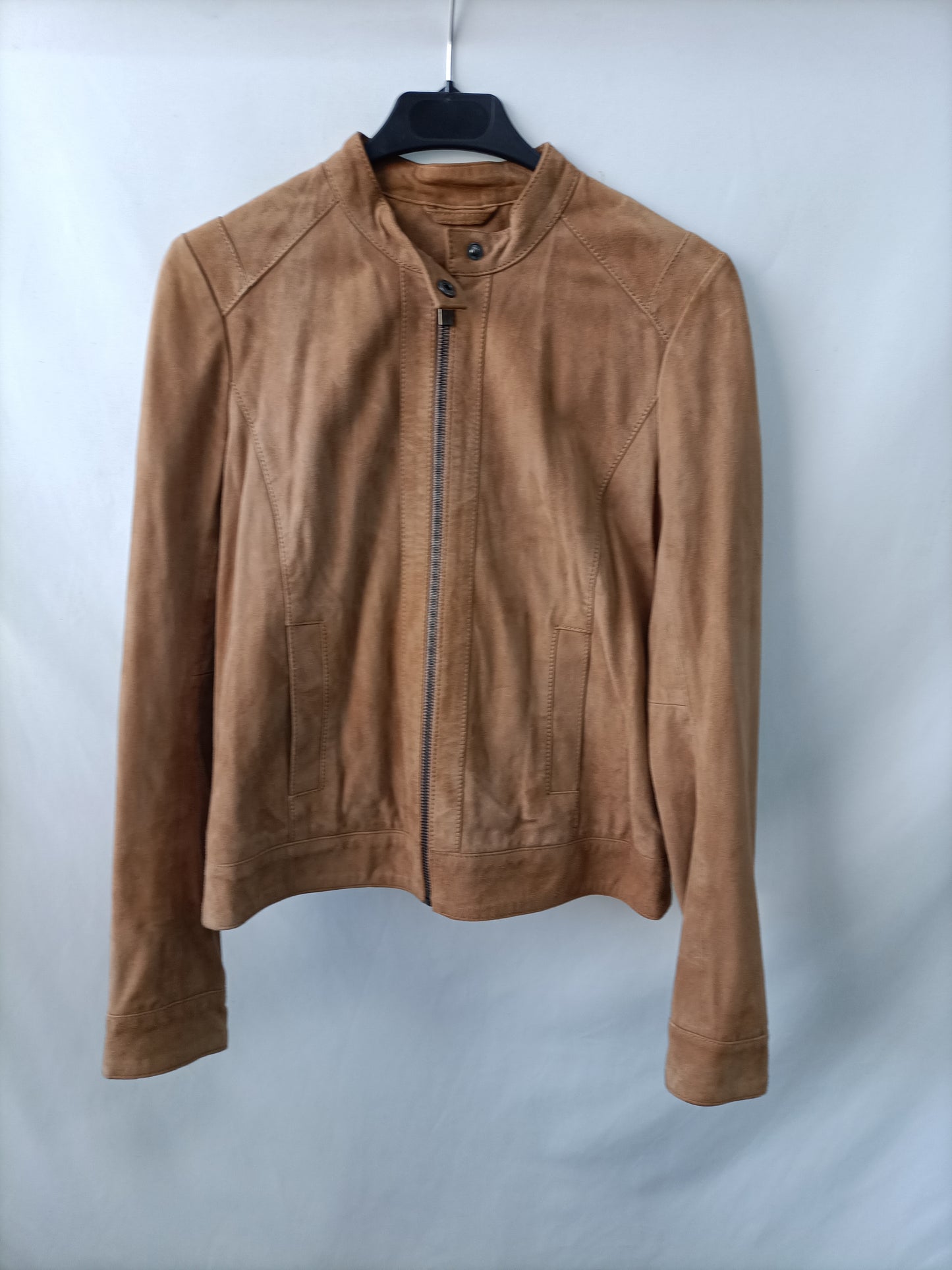 COMPTOIR DES COTONNIERS. Chaqueta piel camel. T S