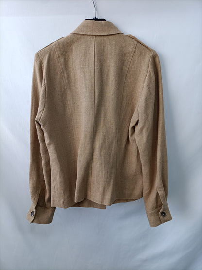 RALPH LAUREN.Sobrecamisa lino beige T.10 (38)