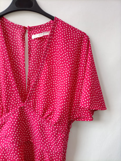 ZARA. Mono rosa lunares T.s