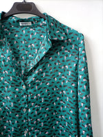 NOON. Blusa verde estampada T.xs(tara)