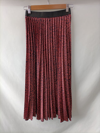 ZARA. Falda midi plisada print T.xs