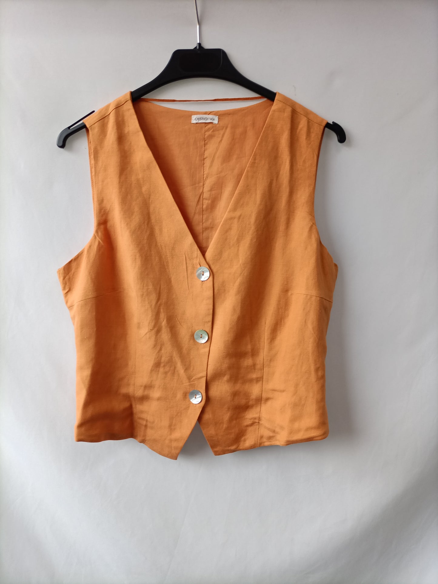 OYSHO.Top/chaleco naranja palo T.M
