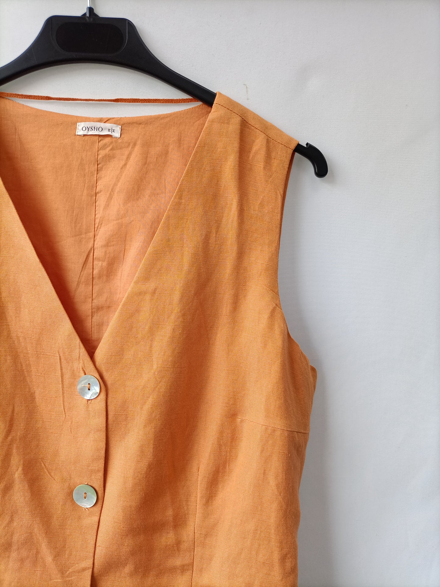 OYSHO.Top/chaleco naranja palo T.M
