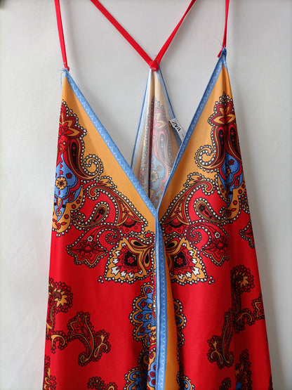 ZARA. vestido corto pañuelo T.m