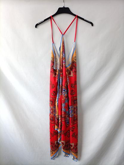 ZARA. vestido corto pañuelo T.m