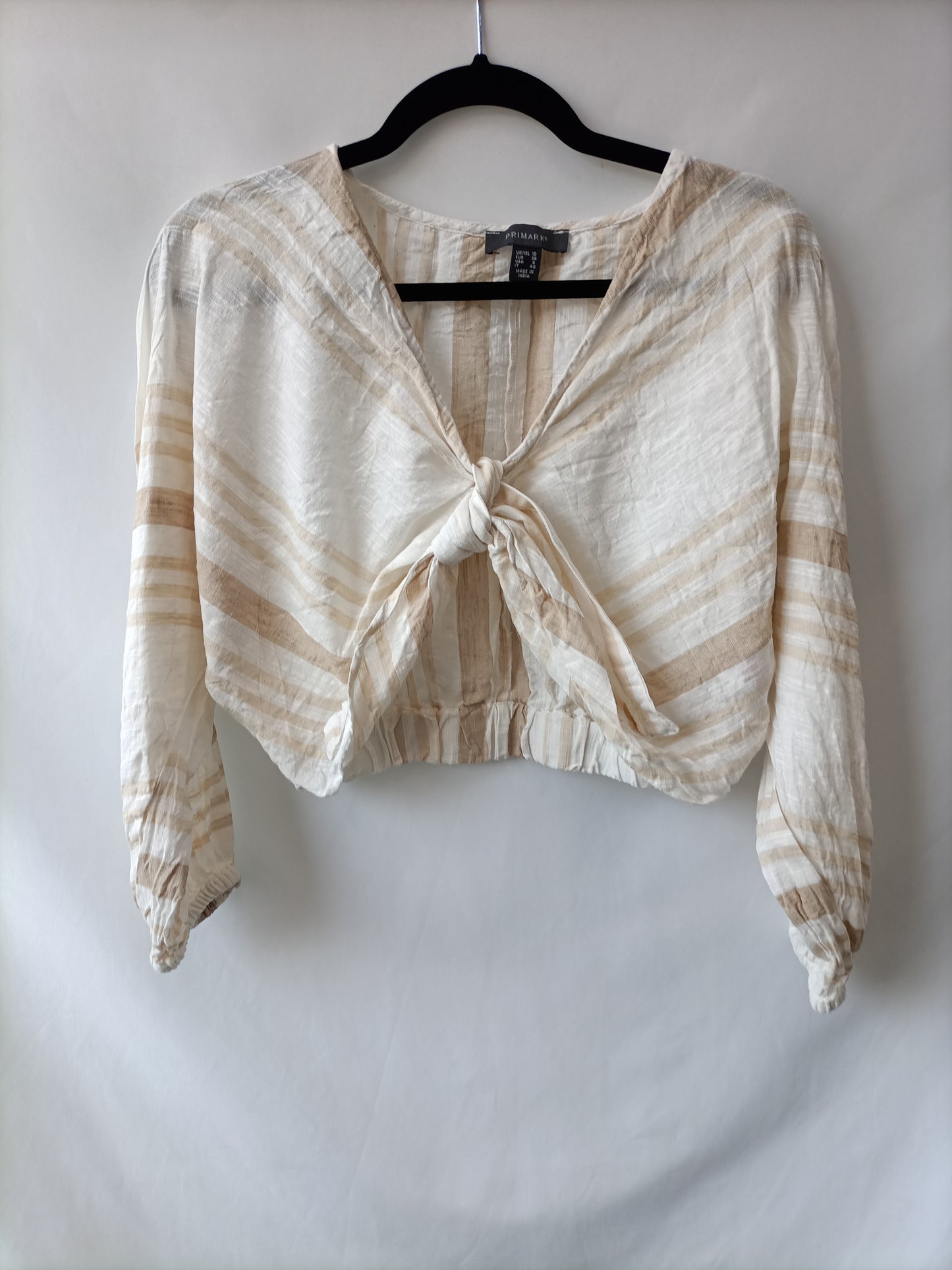 PRIMARK. Croptop rayas lino T.38