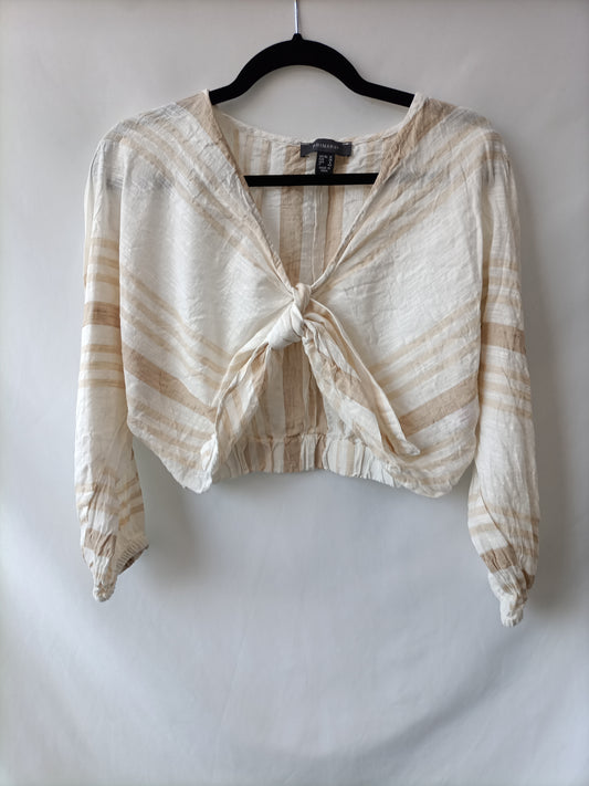 PRIMARK. Croptop rayas lino T.38