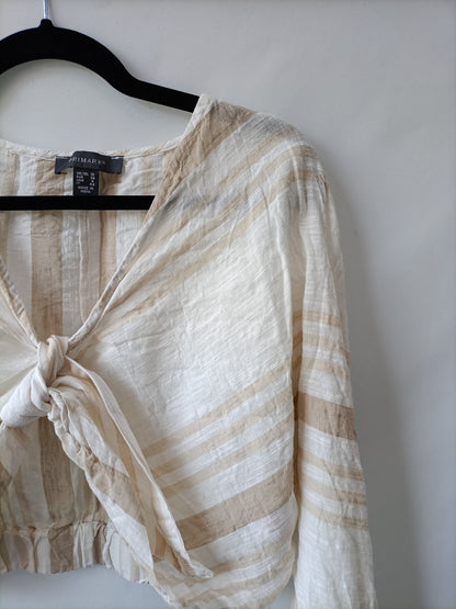PRIMARK. Croptop rayas lino T.38