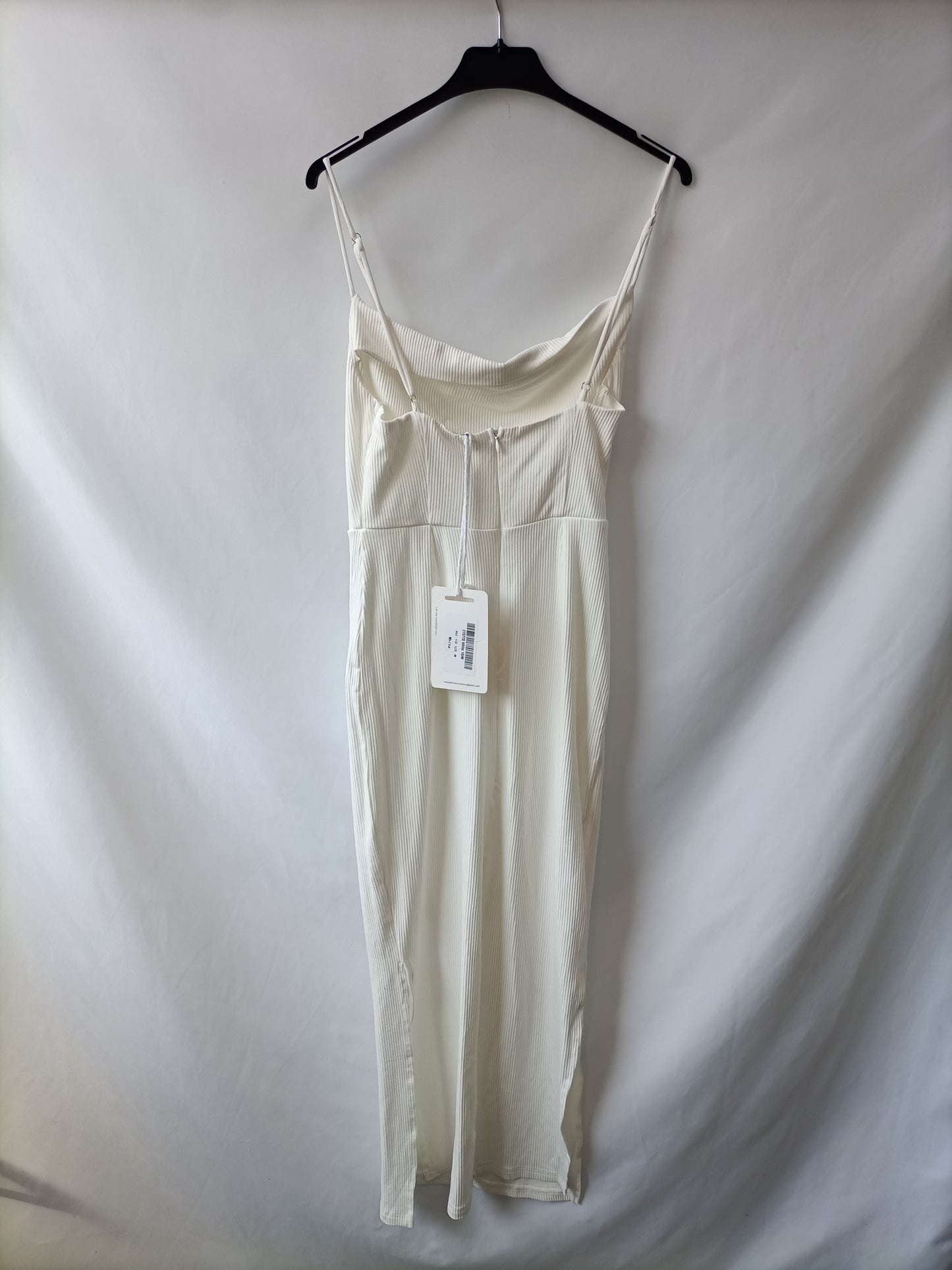 HERE COMES THE SUN (BILLI J). Vestido midi blanco canalé T.m