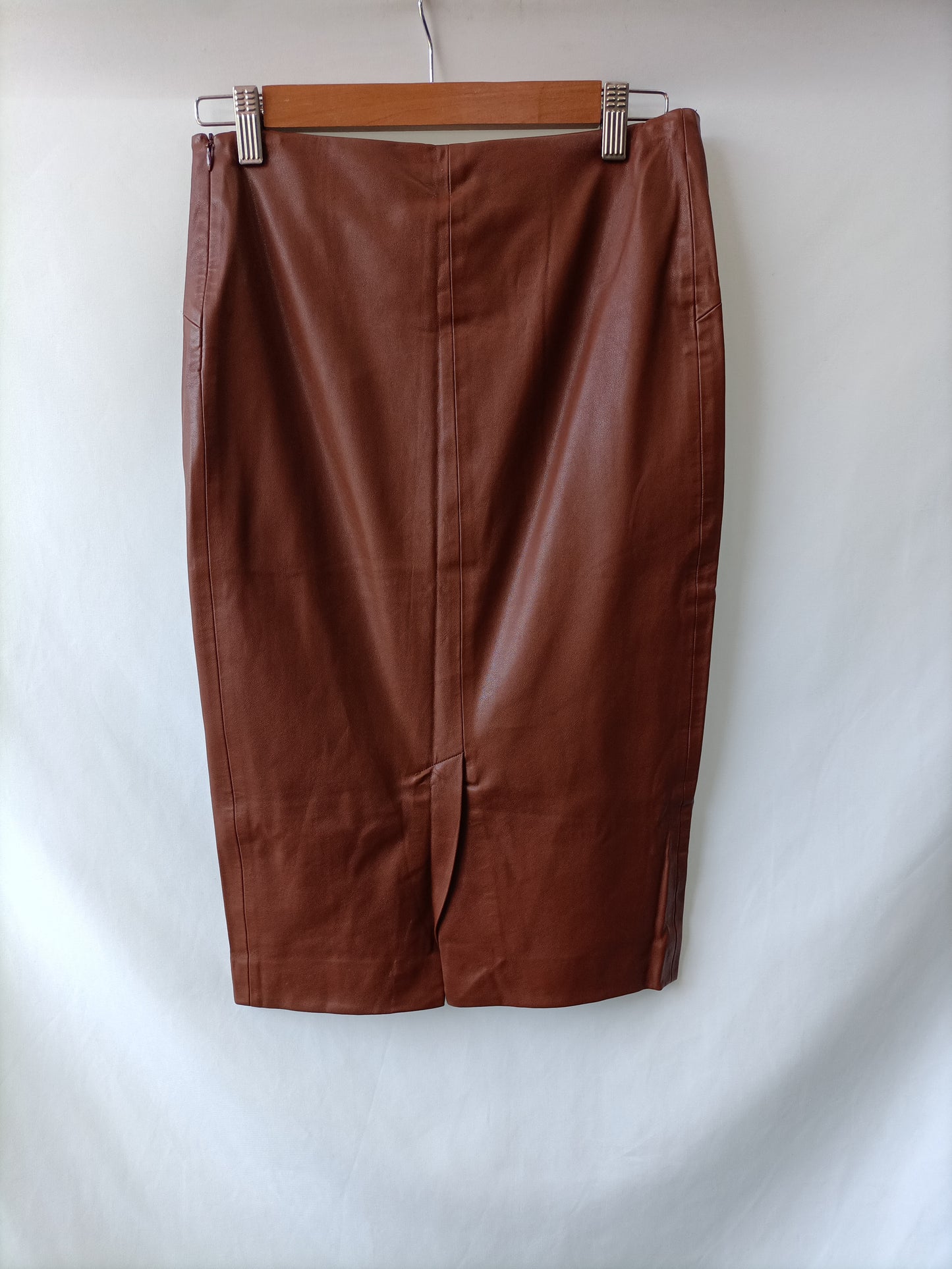 ZARA. Falda midi camel T. s