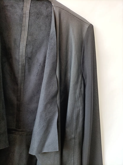 ZARA.Chaqueta negra doble textura T.s