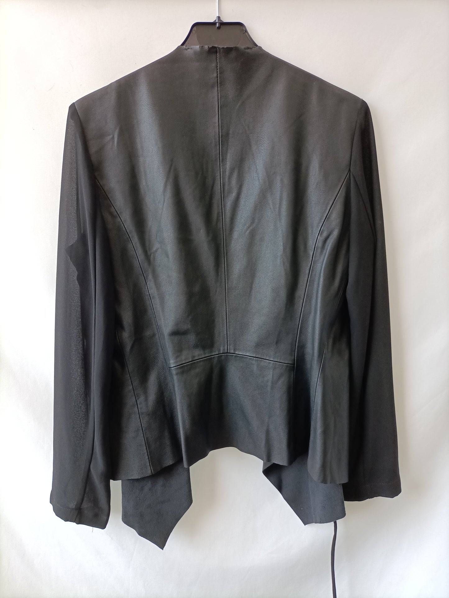 ZARA.Chaqueta negra doble textura T.s