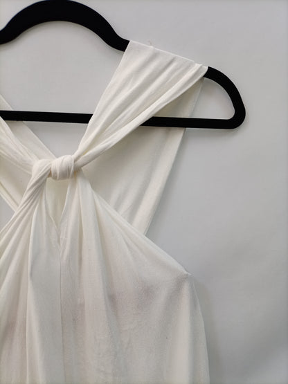 MANGO. Top blanco nudo T.m