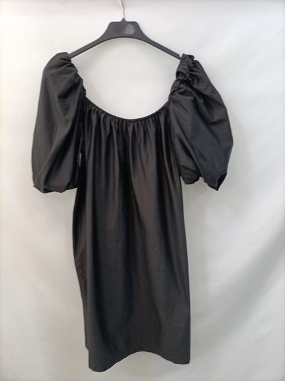 MANGO. Black dress with T-sleeves