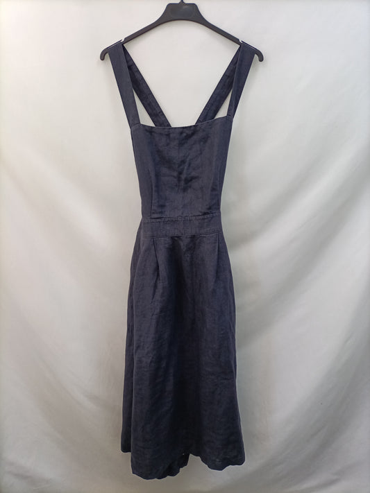 MANGO. Vestido midi lino T.m