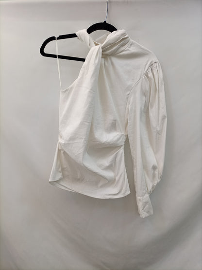 ZARA. Top lino asimetrico T.m