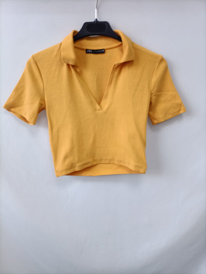ZARA. Top polero naranja T.s
