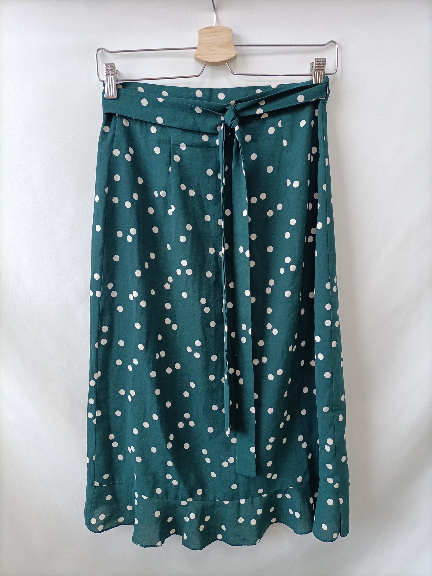 GALA BLACK. Green polka dot skirt Yours