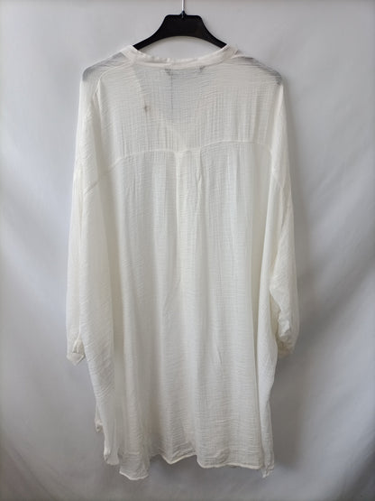 ZARA. Vestido/blusa blanca oversized T.s/m